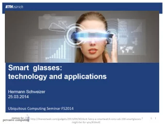 Ubiquitous Computing Seminar FS2014  1