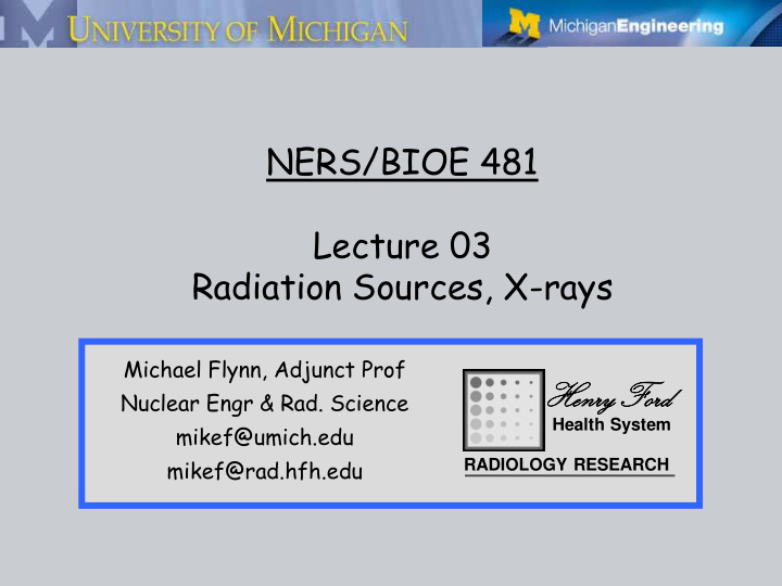 ners bioe 481 lecture 03 radiation sources x rays