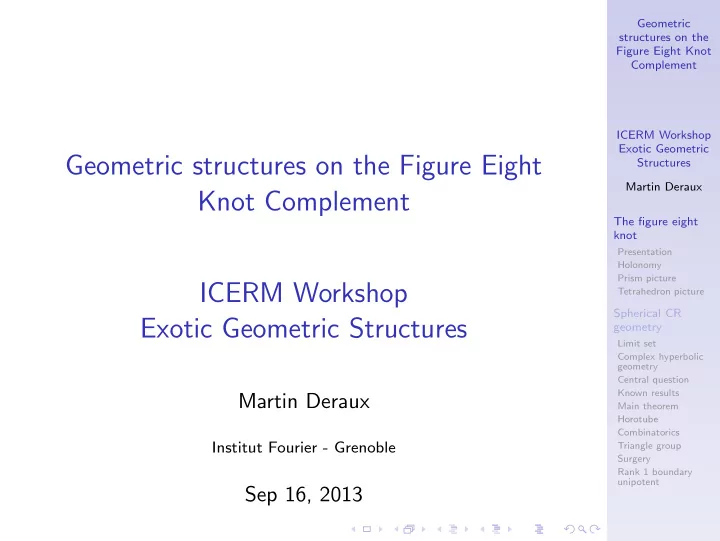 geometric structures on the figure eight