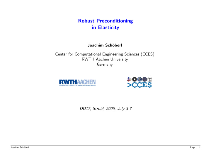 robust preconditioning in elasticity