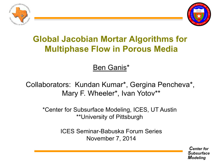 global jacobian mortar algorithms for multiphase flow in