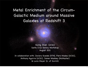 Metal Enrichment of the Circum-  Galactic Medium around Massive  Galaxies at Redshift 3 Sijing Shen