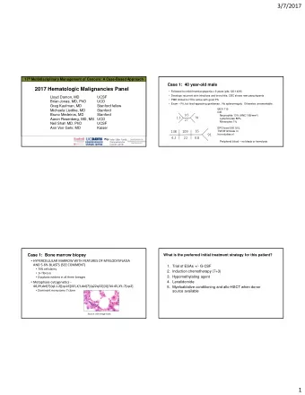 3/7/2017 17 th Multidisciplinary Management of Cancers: A Case-Based Approach  Case 1:  40 year-old