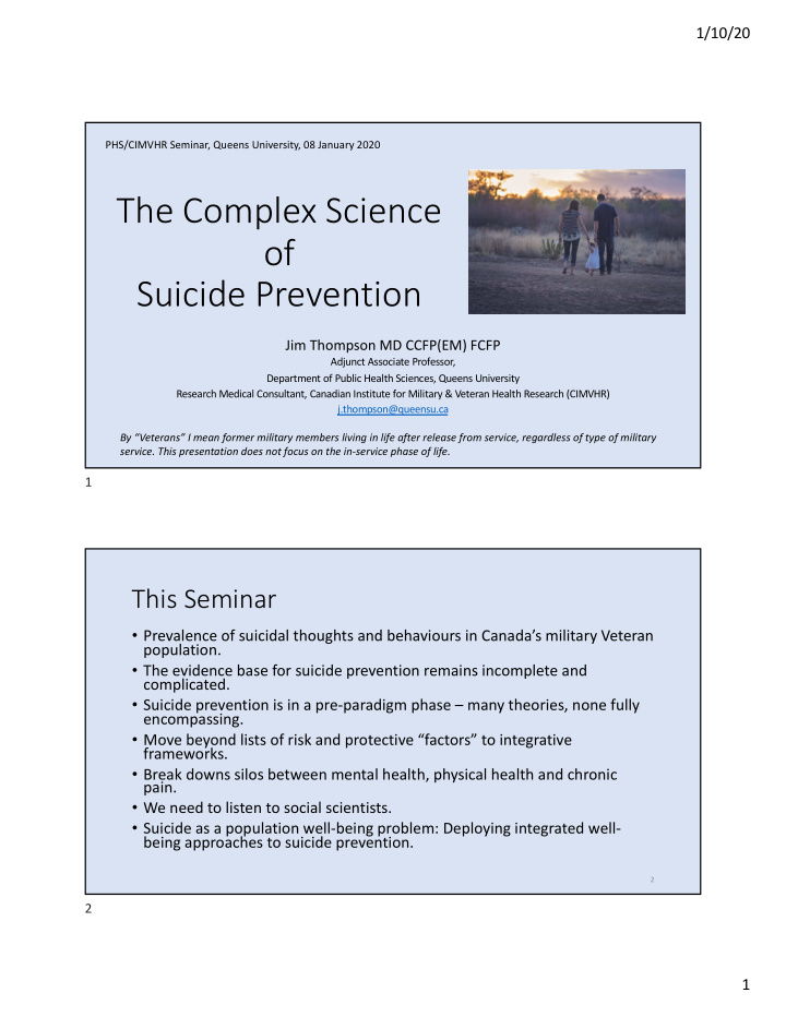 the complex science of suicide prevention