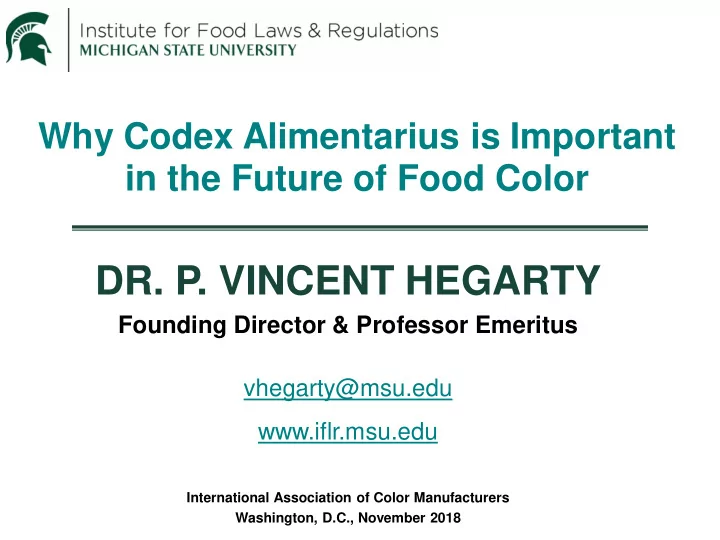 dr p vincent hegarty