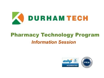 Pharmacy Technology Program  Information Session  Who are we?  Pharmacy technicians are individuals