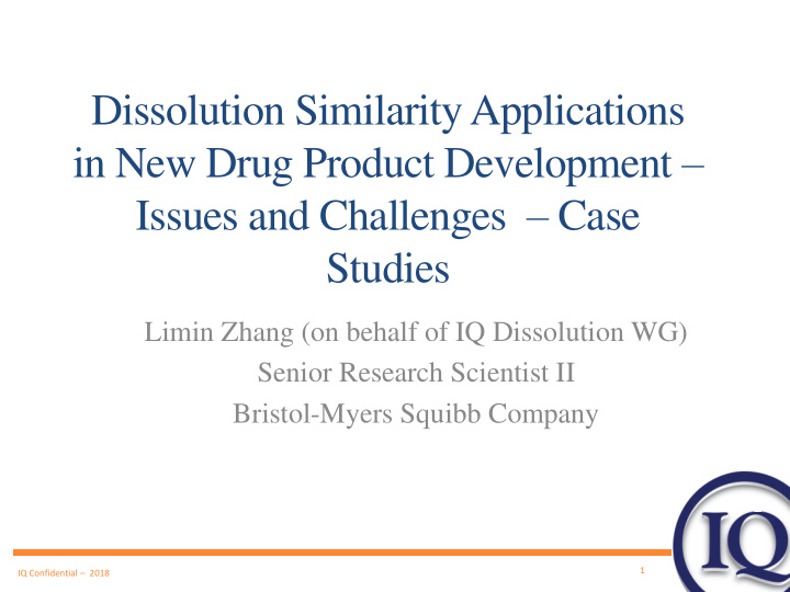 dissolution similarity applications