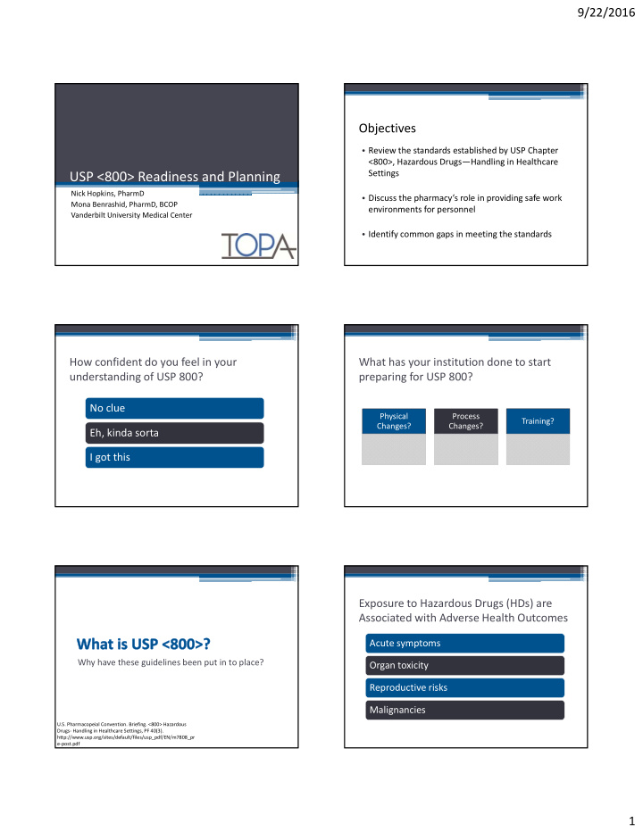 usp 800 readiness and planning