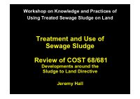 treatment and use of treatment and use of sewage sludge