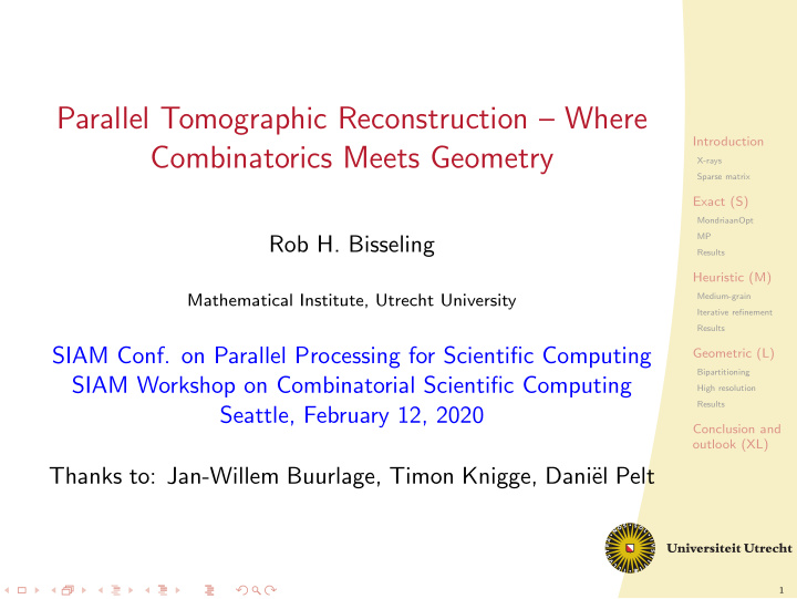 parallel tomographic reconstruction where