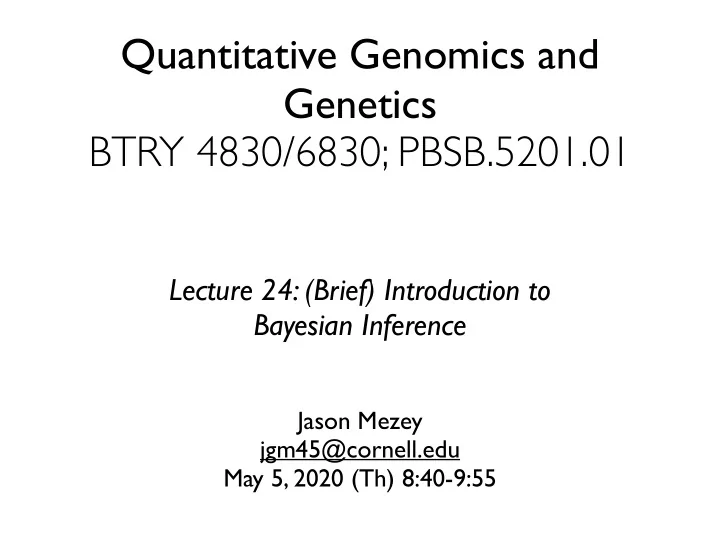 quantitative genomics and genetics btry 4830 6830 pbsb