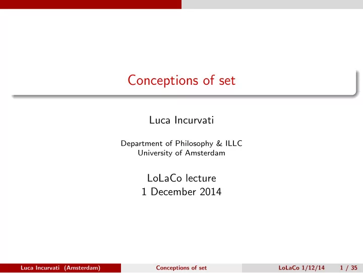conceptions of set