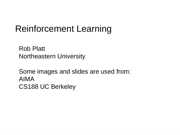 reinforcement learning