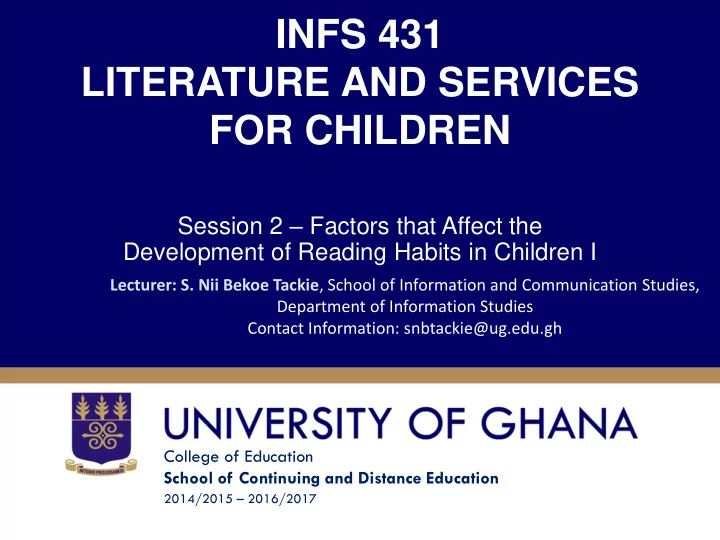 infs 431 literature and services for children