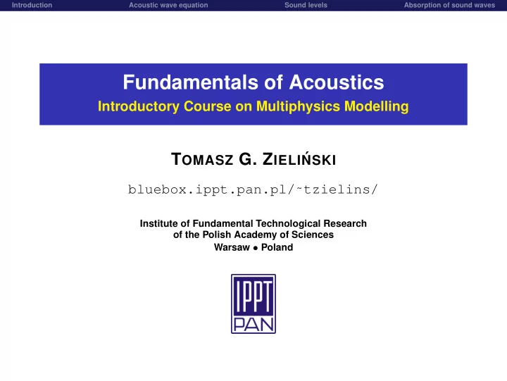 fundamentals of acoustics