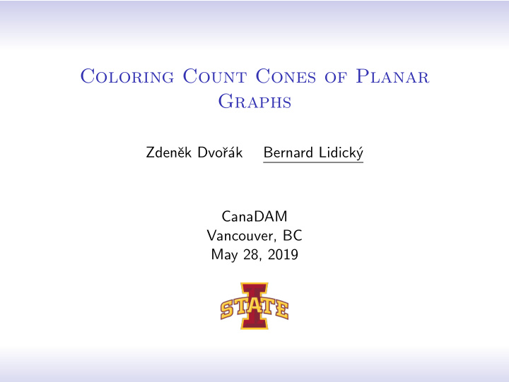 coloring count cones of planar graphs