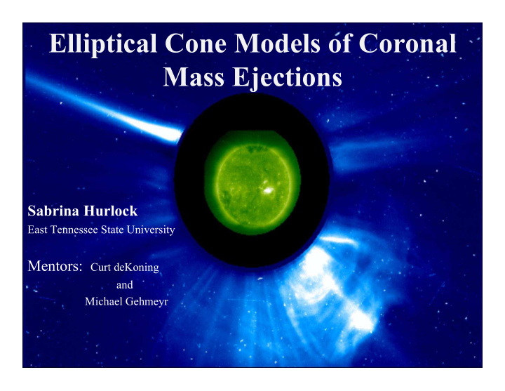 elliptical cone models of coronal mass ejections