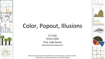 Color, Popout, Illusions  CS 7250 S PRING 2020  Prof. Cody Dunne N ORTHEASTERN U NIVERSITY  Slides