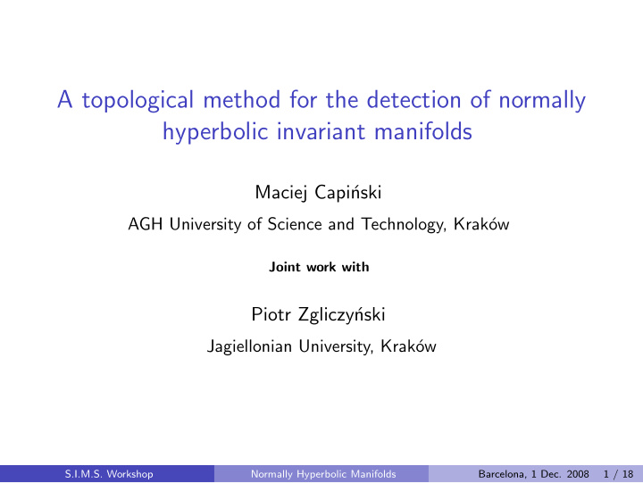 a topological method for the detection of normally
