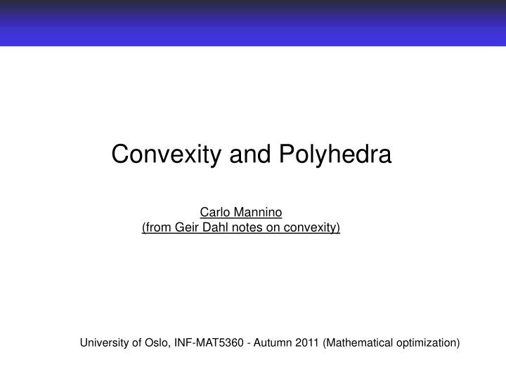 convexity and polyhedra