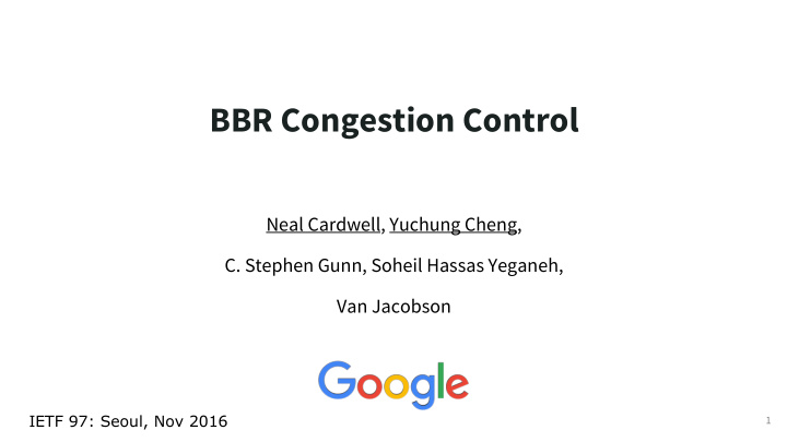 bbr congestion control