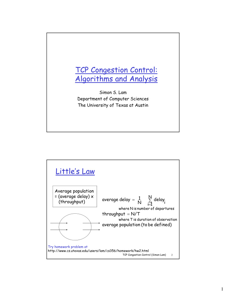 tcp congestion control algorithms and analysis