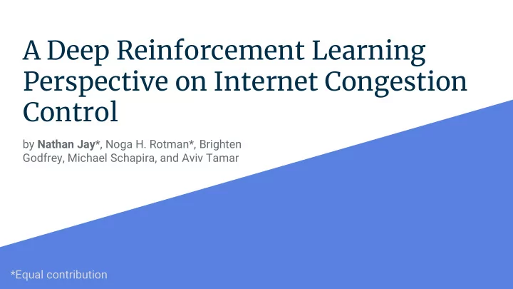 perspective on internet congestion
