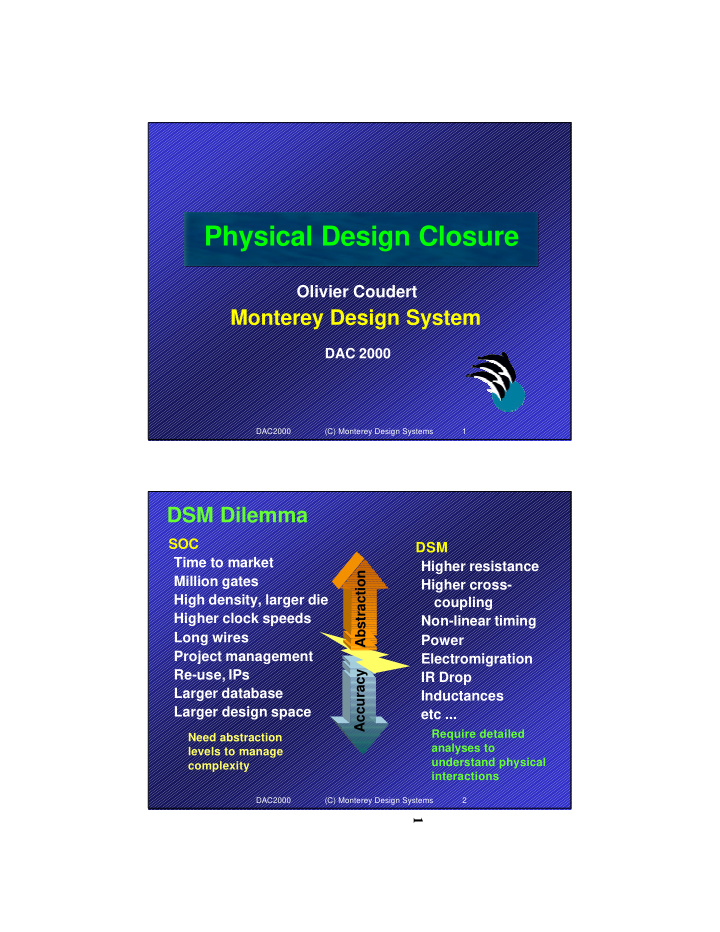 physical design closure physical design closure