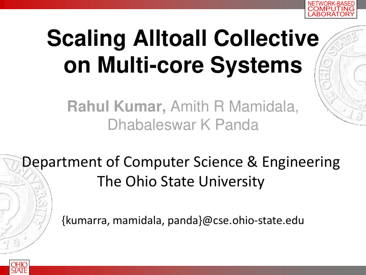 scaling alltoall collective on multi core systems