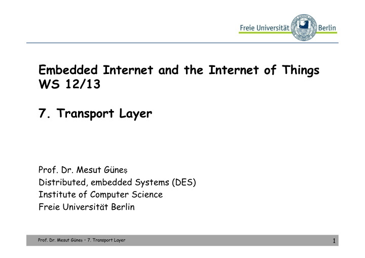 embedded internet and the internet of things ws 12 13 7