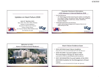 Updates on Heart Failure 2018  from Abbott, Amgen, AstraZeneca, Bayer, Boehringer-Ingelheim,