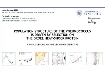 POPULATION STRUCTURE OF THE PNEUMOCOCCUS  IS DRIVEN BY SELECTION ON  THE GROEL HEAT-SHOCK PROTEIN