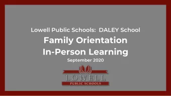 Family Orientation  In-Person Learning  September 2020  2  Lowell Public Schools  5th Grade