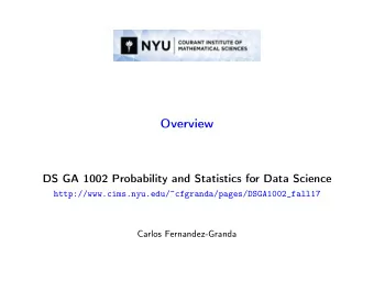 Overview  DS GA 1002 Probability and Statistics for Data Science