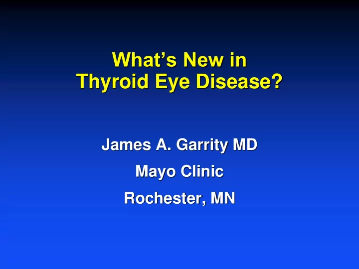 what s new in thyroid eye disease