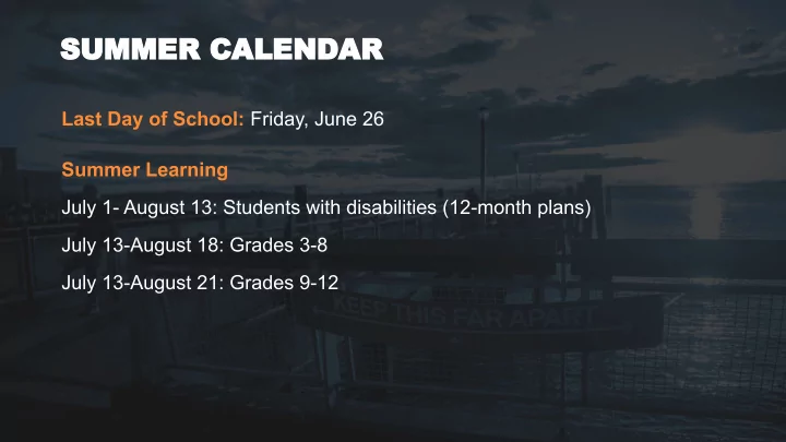 summer calendar