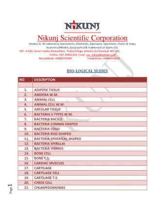 Nik  kunj S  Scien  tific C  Corpo  oratio  on  D ealers In: All Laboratory In nstruments, C