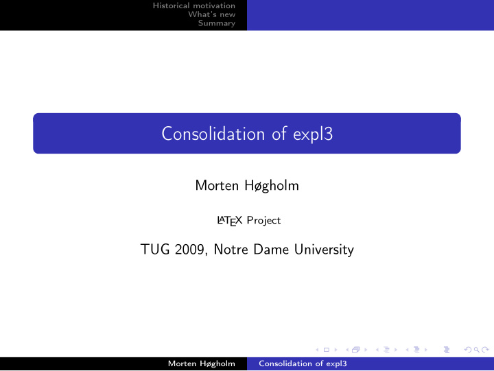 consolidation of expl3