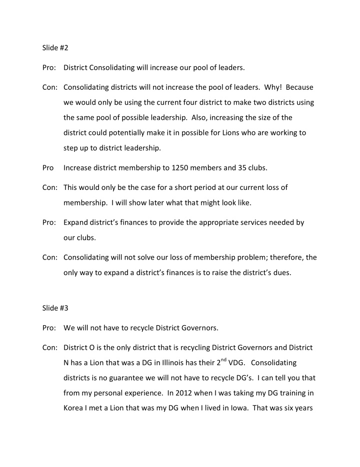 slide 2 pro district consolidating will increase our pool