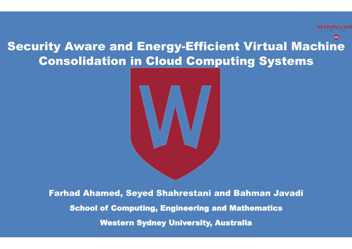 security aware and energy efficient virtual machine