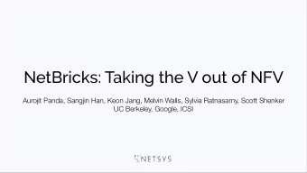 NetBricks: Taking the V out of NFV  Aurojit Panda, Sangjin Han, Keon Jang, Melvin Walls, Sylvia