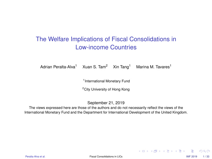 the welfare implications of fiscal consolidations in low