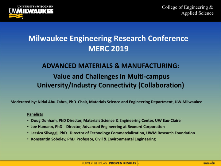 milwaukee engineering research conference merc 2019