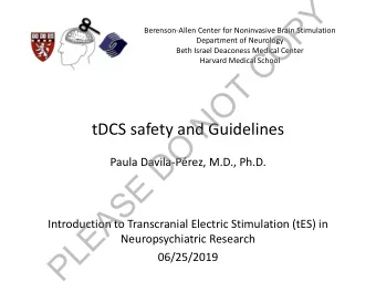Y  P  O  Berenson-Allen Center for Noninvasive Brain Stimulation  Department of Neurology  C  Beth
