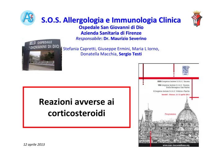reazioni avverse ai corticosteroidi