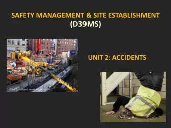 (D39MS)  UNIT 2: ACCIDENTS  Lecture plan    Some examples and the real definition of accidents