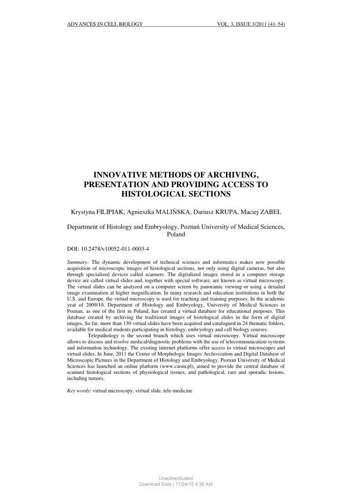 innovative methods of archiving presentation and