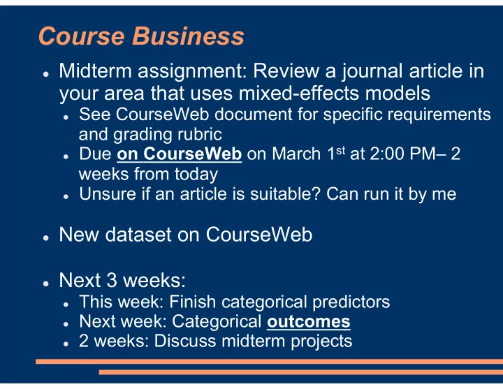 course business