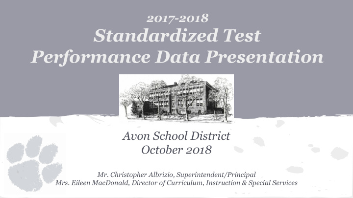 standardized test performance data presentation