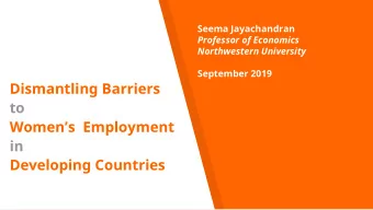 Developing Countries  Overview  What is the connection between economic  development and gender